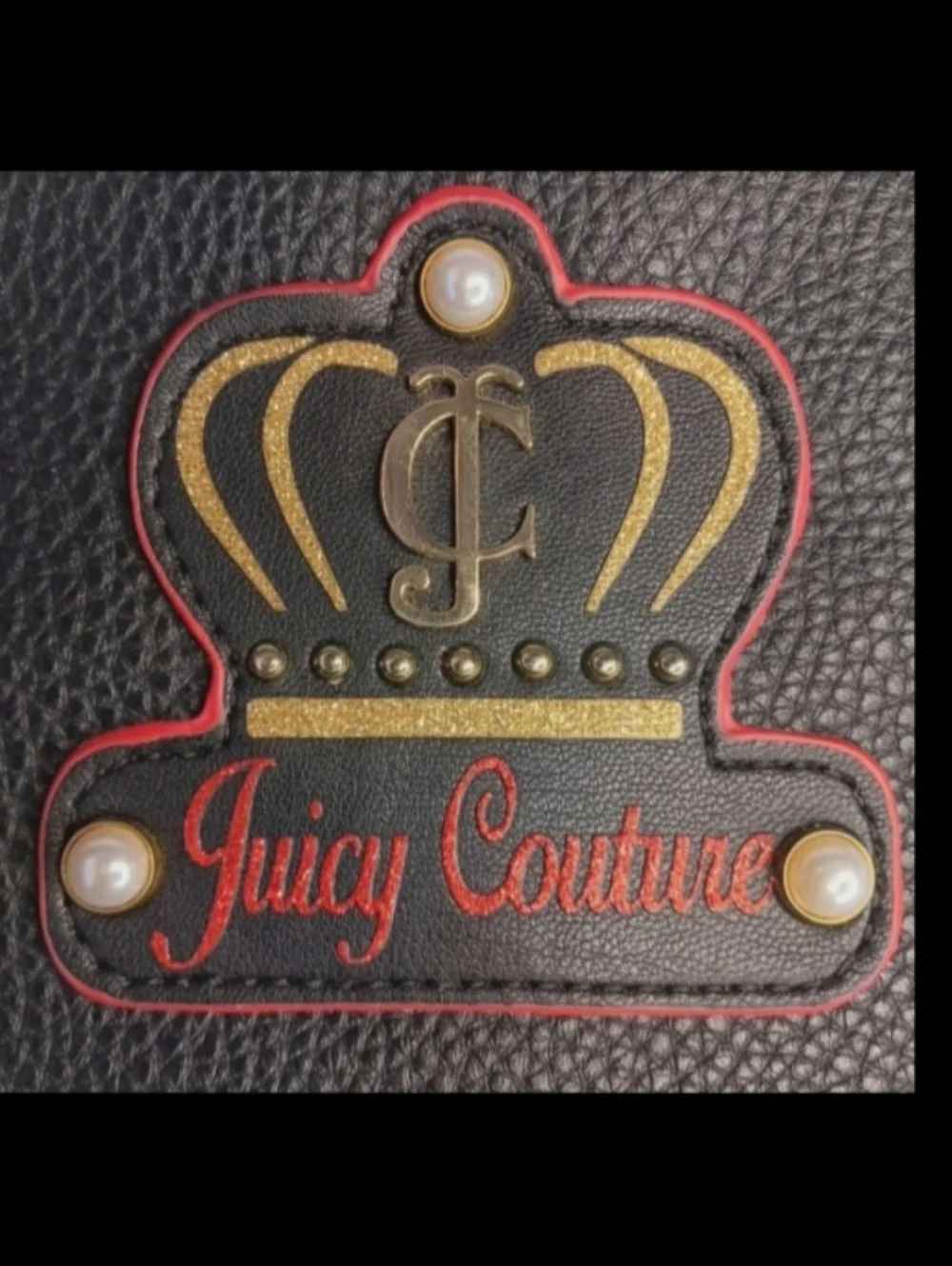 Juicy Couture Black Wristlet | EUC | Goldtone Charm